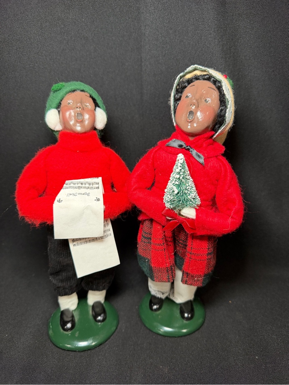 Vintage Byers Choice African American Carolers Lot Of 2